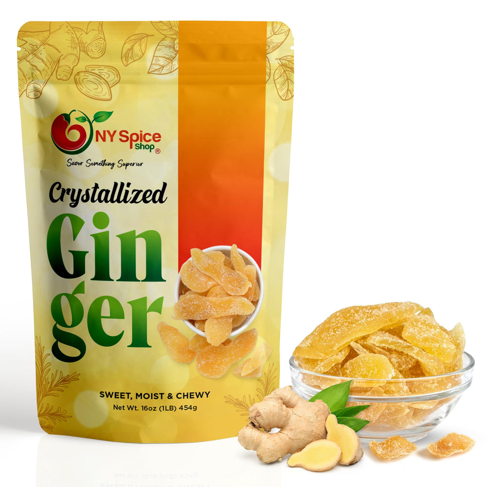 NY Spice Shop candied ginger slices 16oz pack for desserts and tea