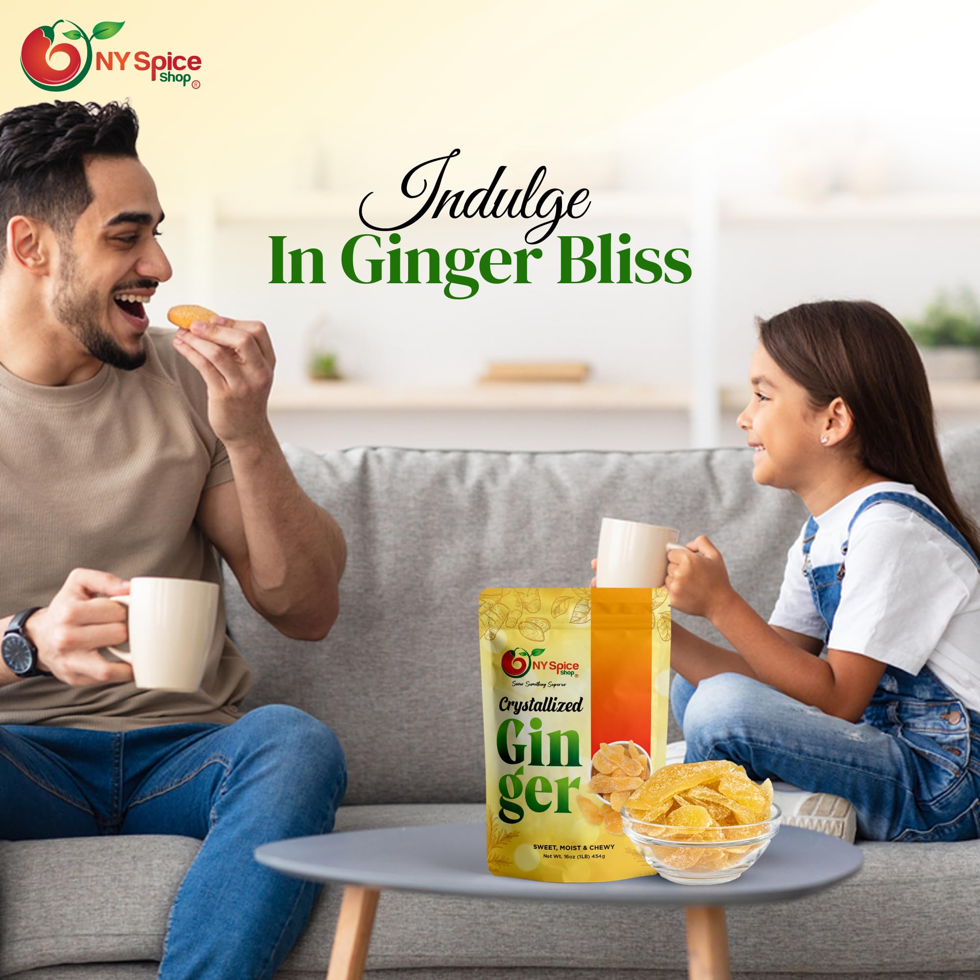 NY Spice Shop ginger slices on yogurt or pudding for creamy treats