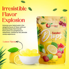 Closeup of NY Spice Shop Sanded Lemon Drops with glossy sugar crystals