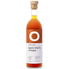 O Olive Oil aged sherry vinegar bottle for premium dressings and cooking.