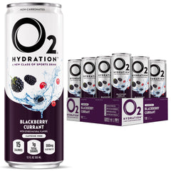 O2 Blackberry Currant bottle front, ideal for daily hydration.
