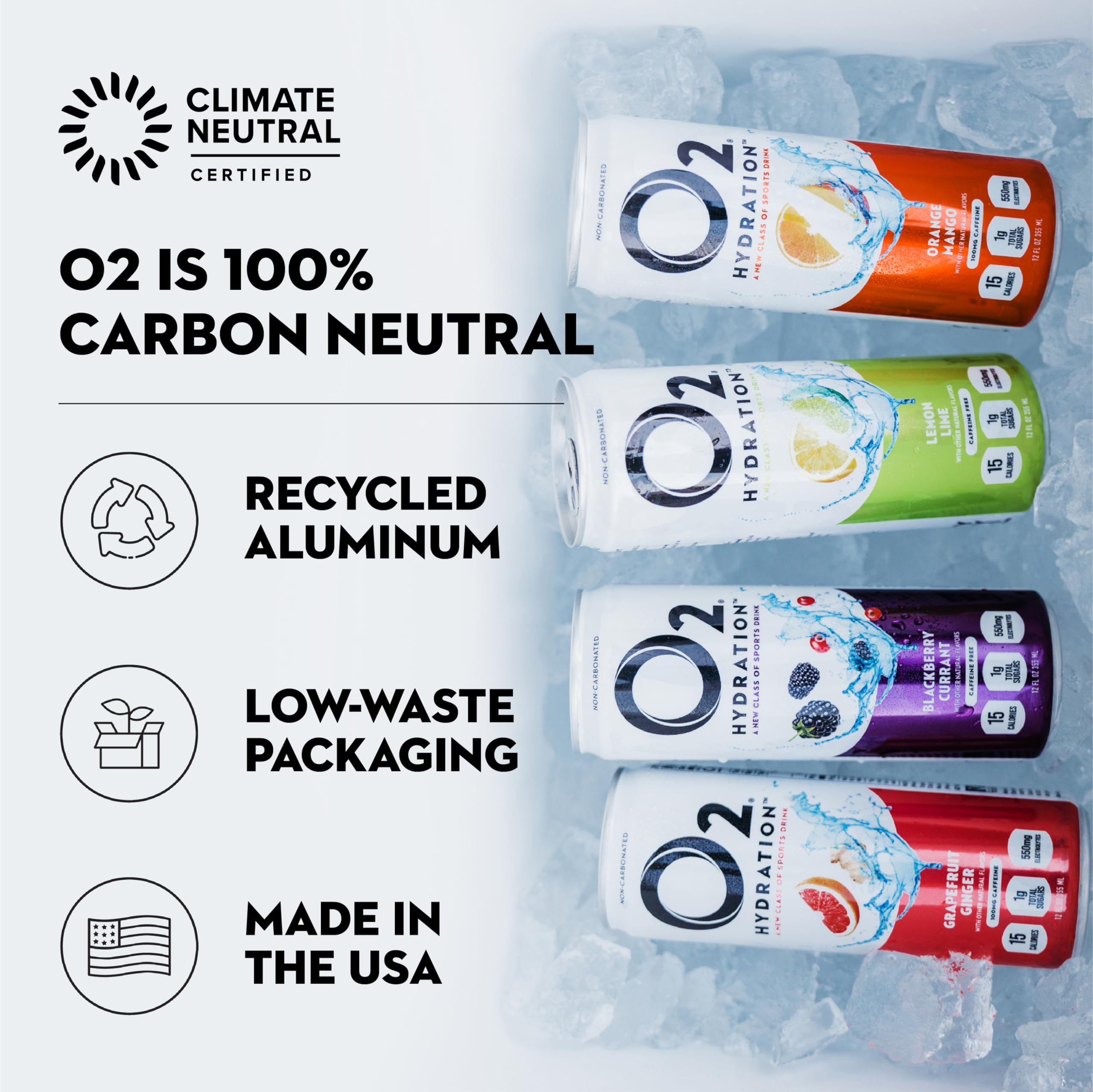 O2 Oxygenated recovery drink beside athletic gear signaling active recovery