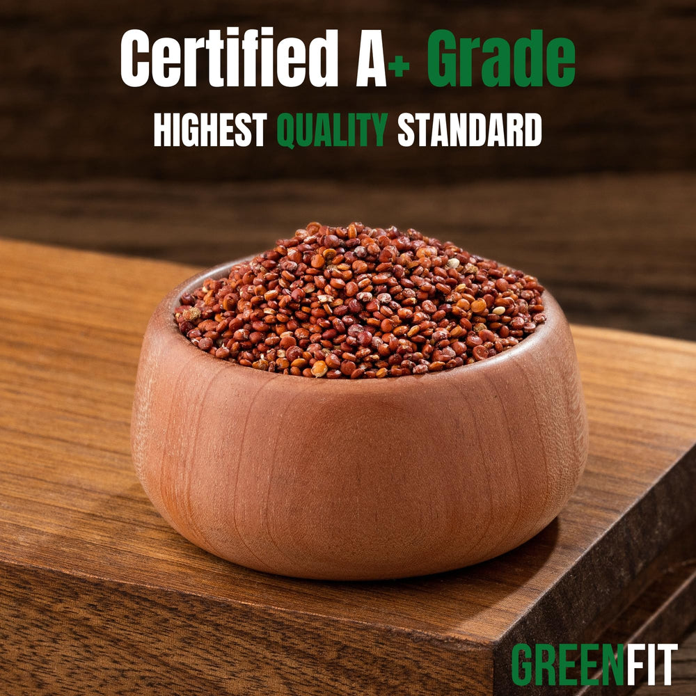 OA QUINOA Greenfit Royal Red Quinoa cooked fluffy bowl ready to serve.
