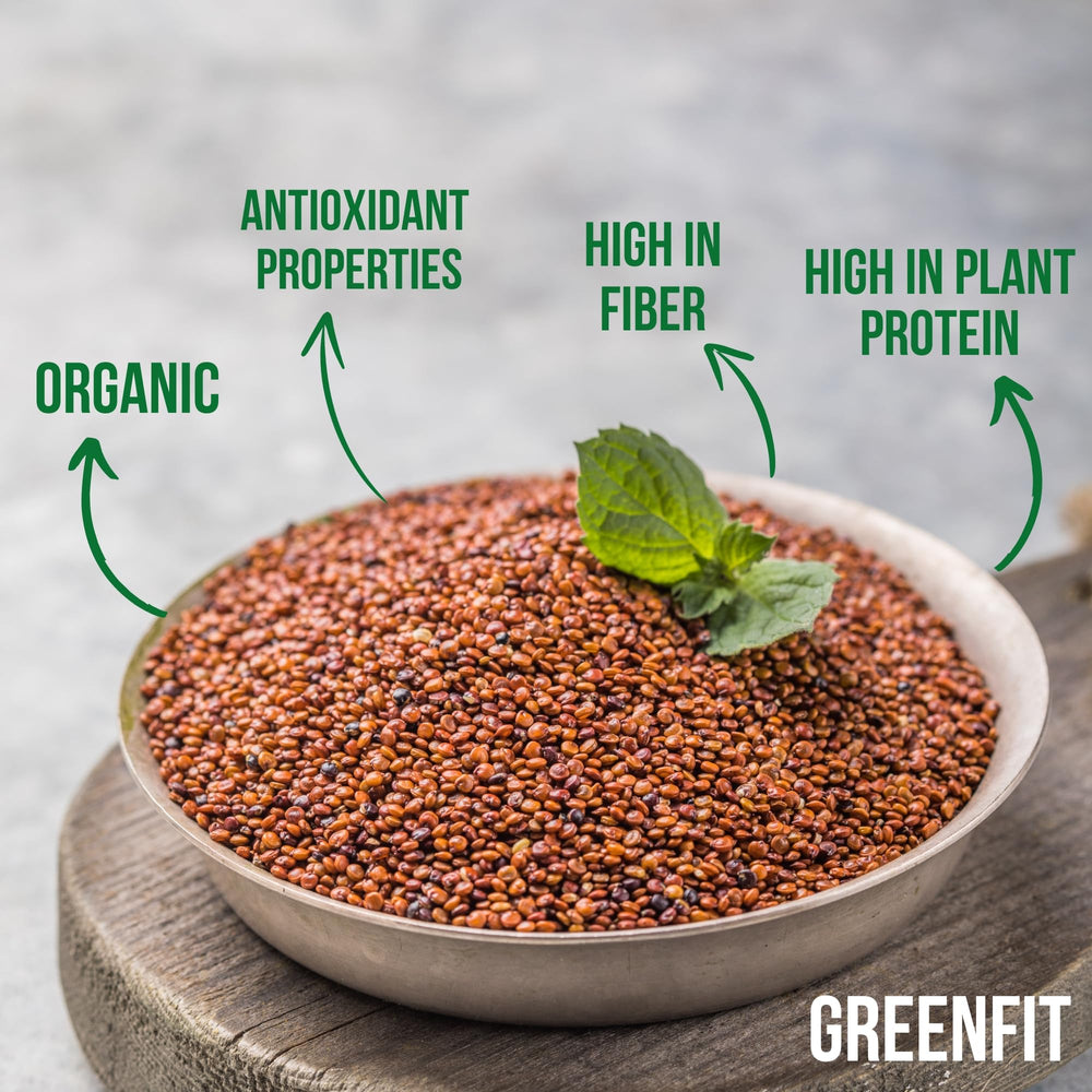 OA QUINOA Greenfit Royal Red Quinoa kitchen-ready ingredient for versatile recipes.
