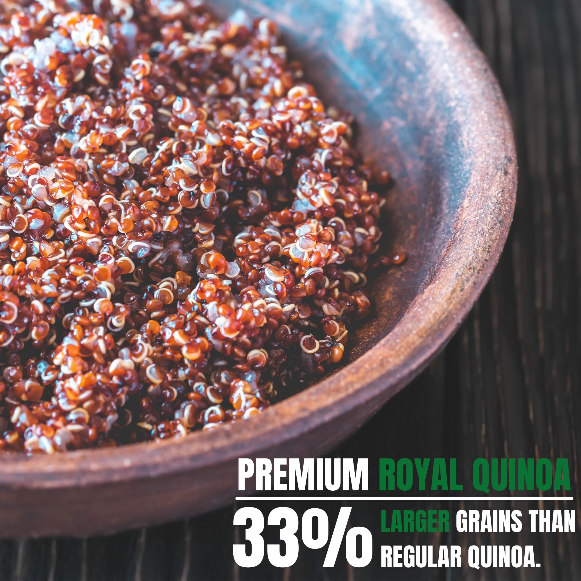 OA QUINOA Greenfit Royal Red Quinoa salad bowl for energy and balance.