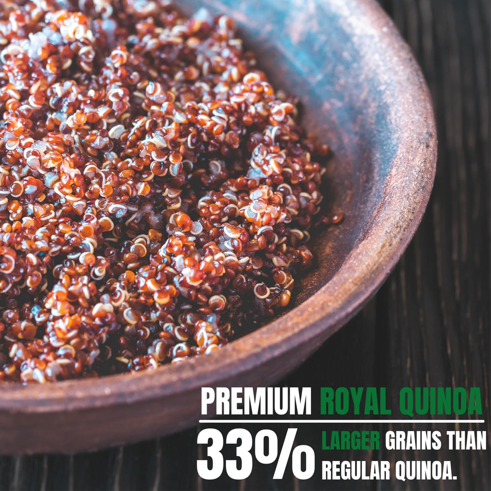 OA QUINOA Greenfit Royal Red Quinoa salad bowl for energy and balance.