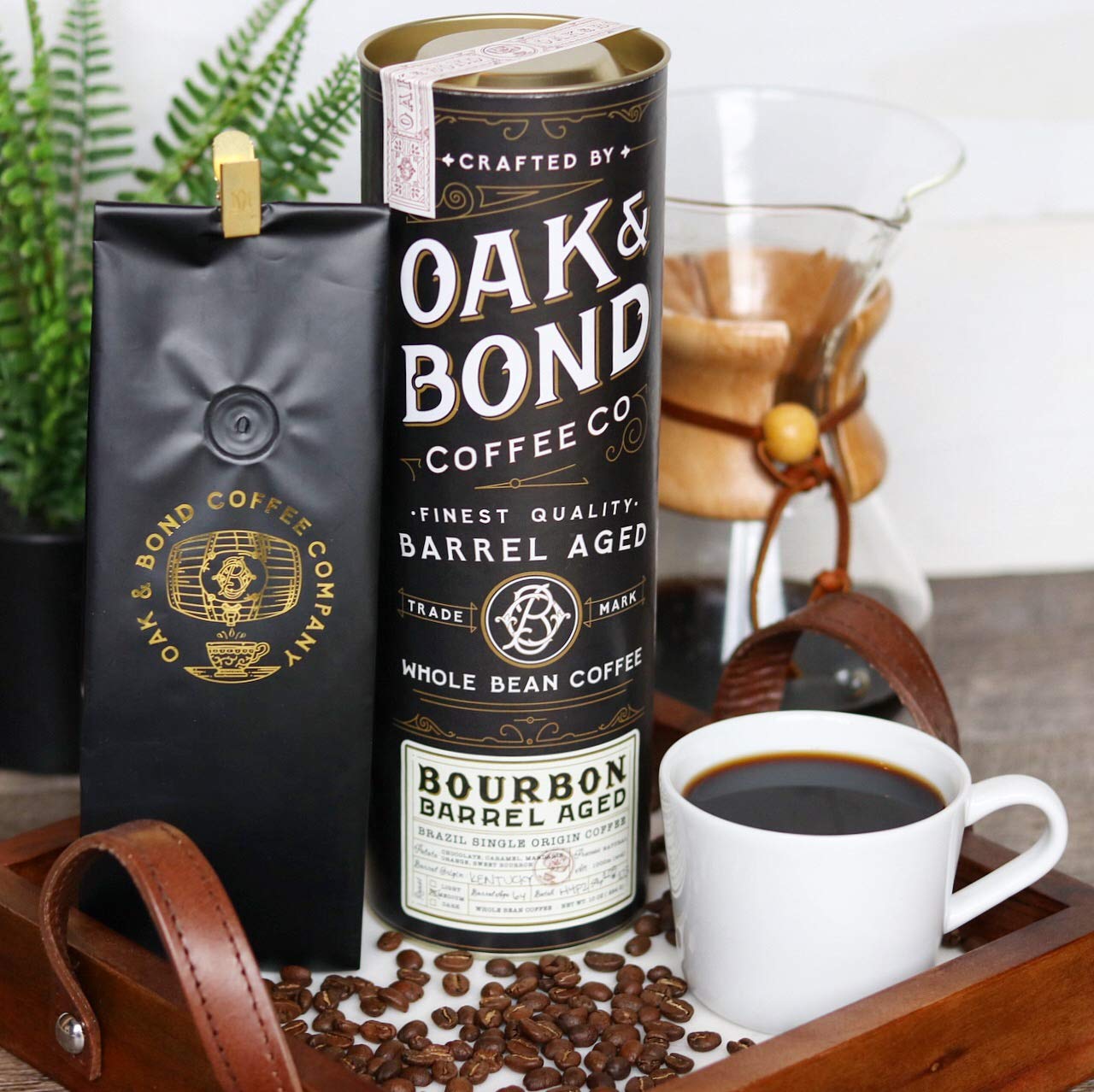 Oak & Bond Brazilian single-origin beans—aroma-rich brew for a smooth cup.