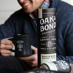 Oak & Bond medium roast cup close—balanced flavor for everyday mornings.