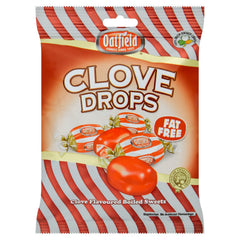 Oatfield Clove Drops 150g bag, fat-free classic Irish boiled sweets perfect for a comforting treat.