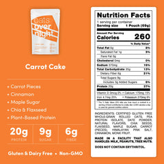Oats Overnight carrot cake served in a bowl shows creamy texture and carrot bits.