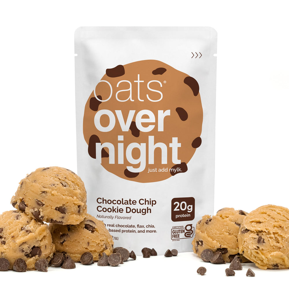 Oats Overnight chocolate chip cookie dough eight-pack box for bulk purchases.