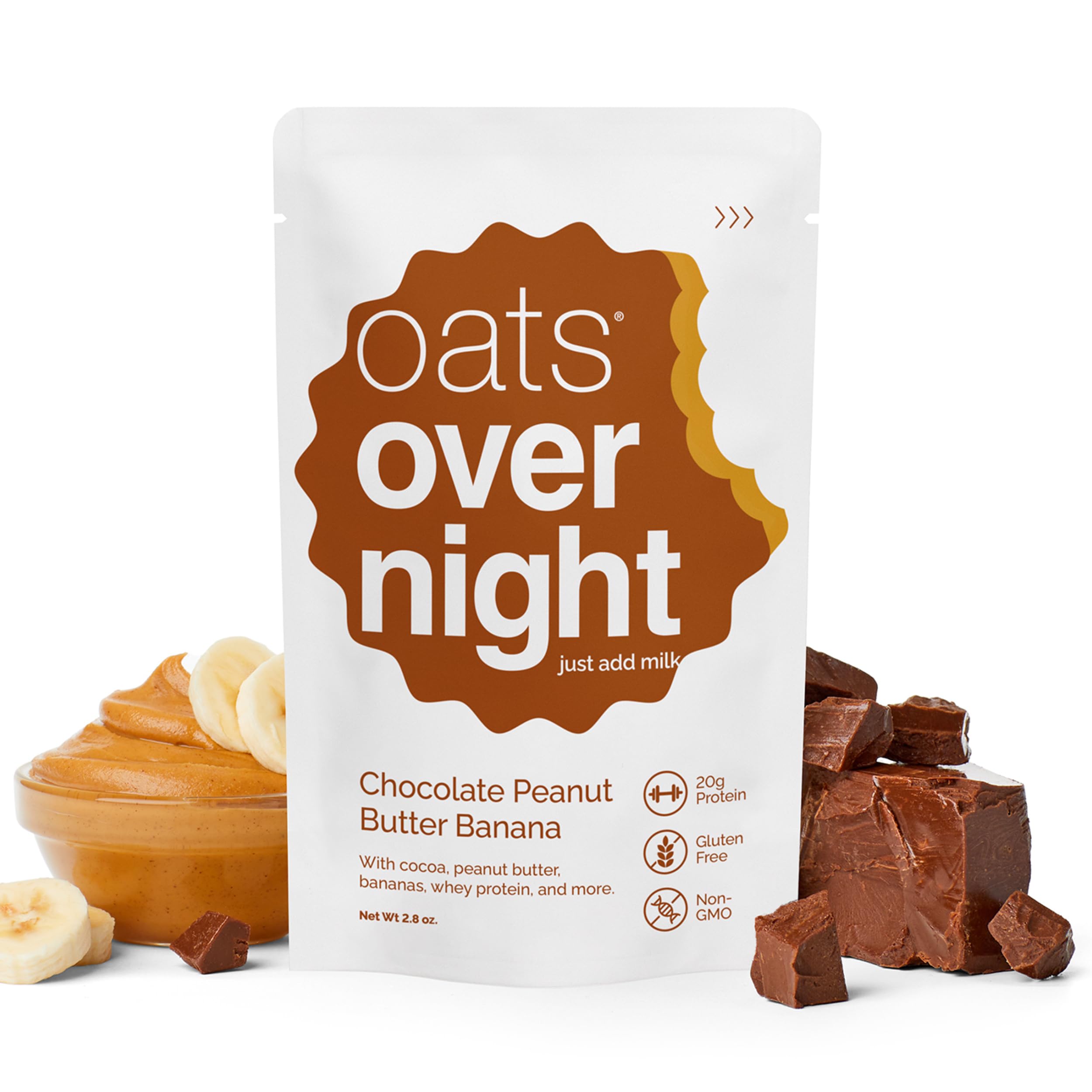 Oats Overnight chocolate peanut butter banana post-workout fuel.