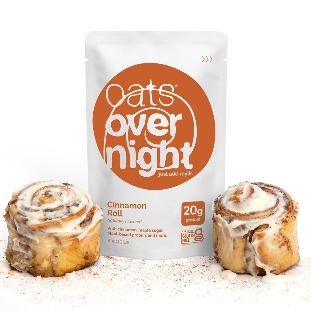 Oats Overnight Cinnamon Roll multi-pack box communicates value and easy stocking.
