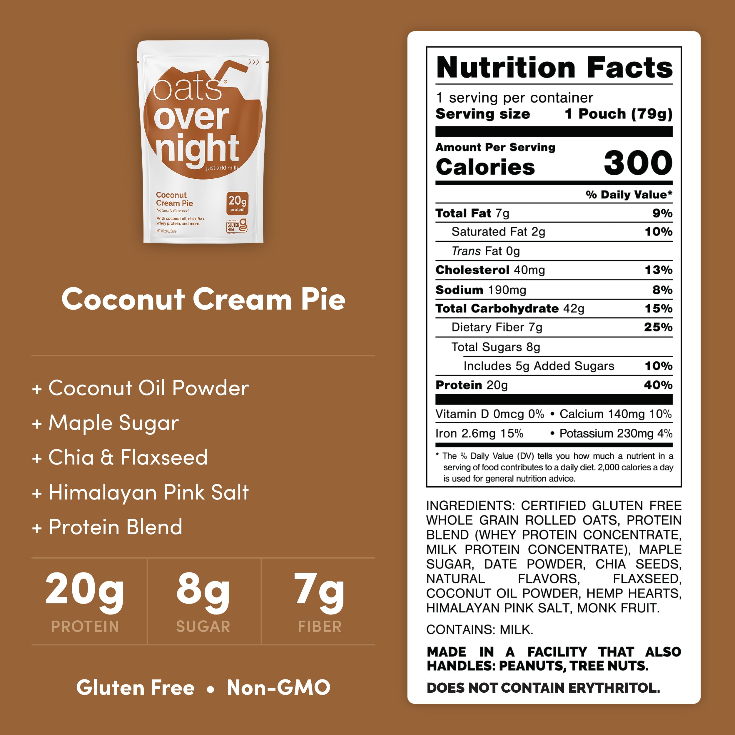 Oats Overnight Coconut Cream Pie serving bowl showing ready-to-eat breakfast.