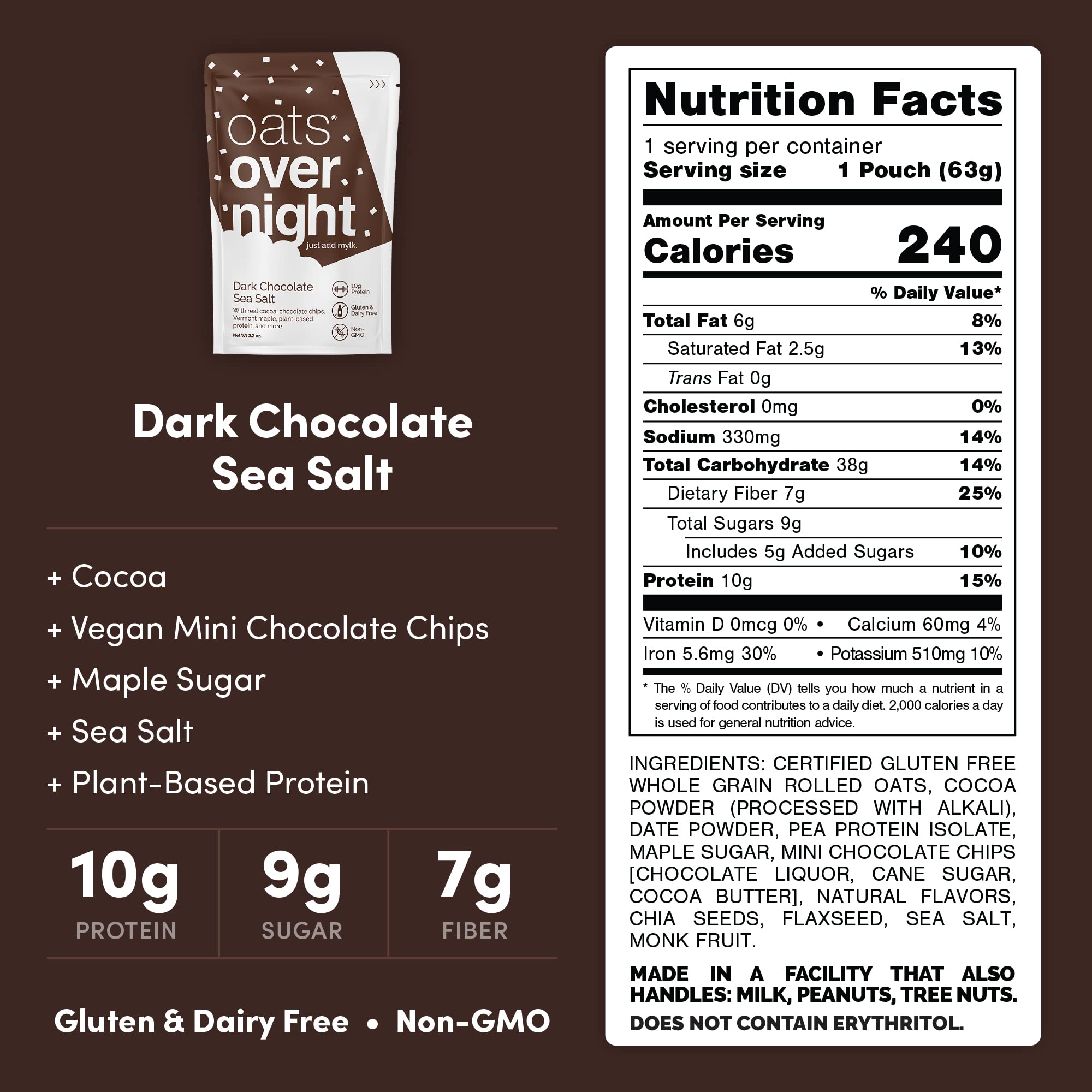 Oats Overnight shaker-ready pack for grab-and-go mornings with 10g protein.