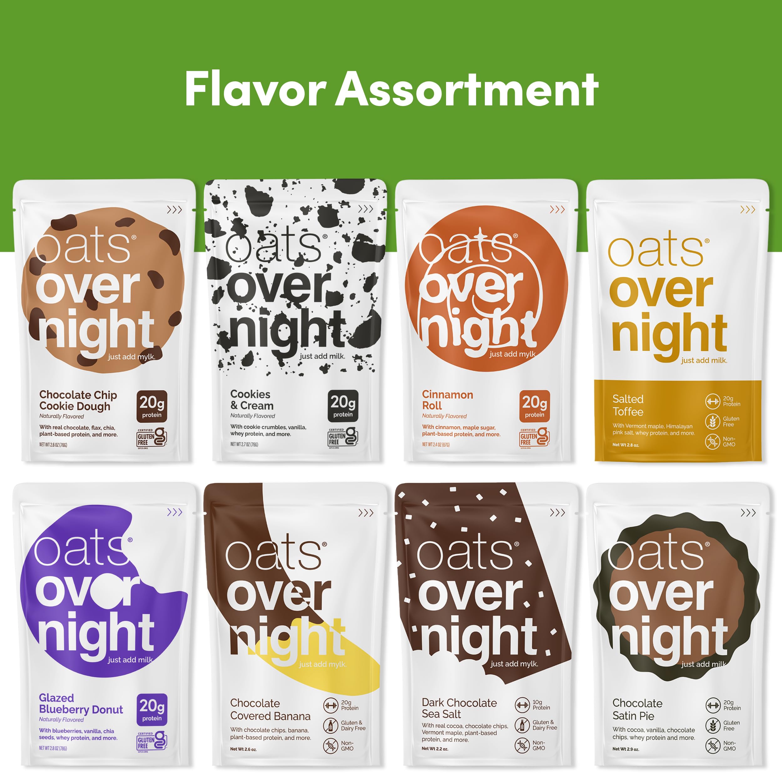 Oats Overnight cookies and cream flavor close-up, tasty yet protein-rich