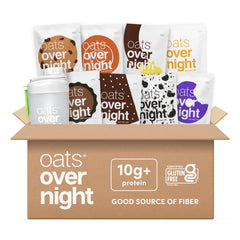 Oats Overnight dessert variety pack shown for convenient grab-and-go breakfasts.