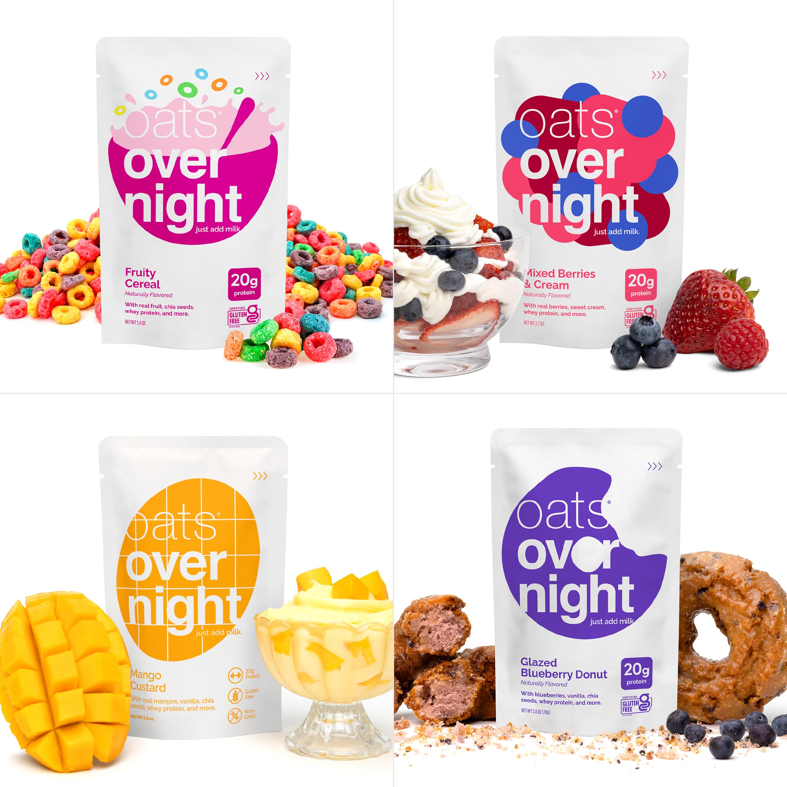 Oats Overnight packaging and fridge ready prep setup image