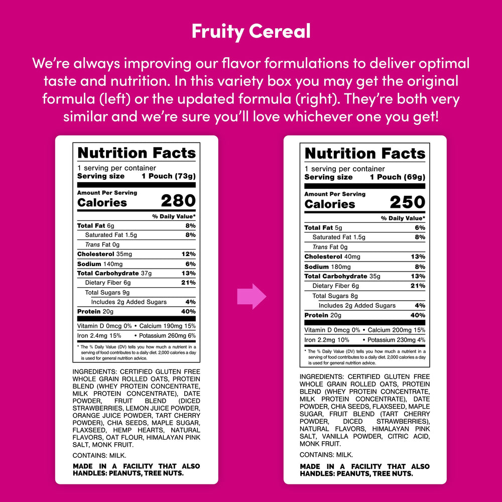 Oats Overnight Fruity Cereal shaker-ready mix for quick, grab-and-go mornings.