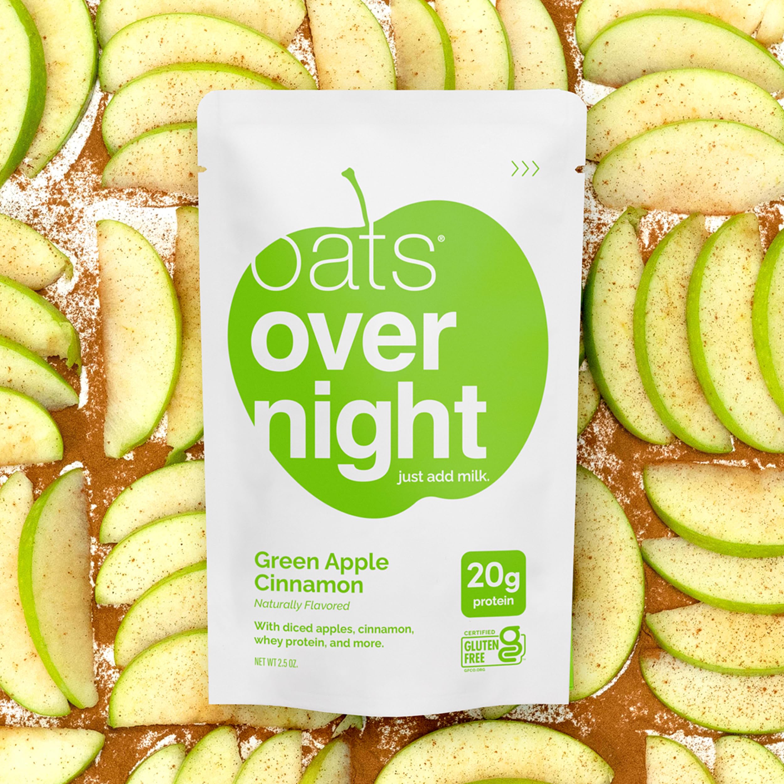 Oats Overnight Green Apple Cinnamon flax seeds add texture
