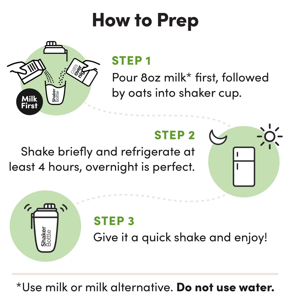 Oats Overnight serving cup shows prepared oats, convenient ready-to-eat breakfast.