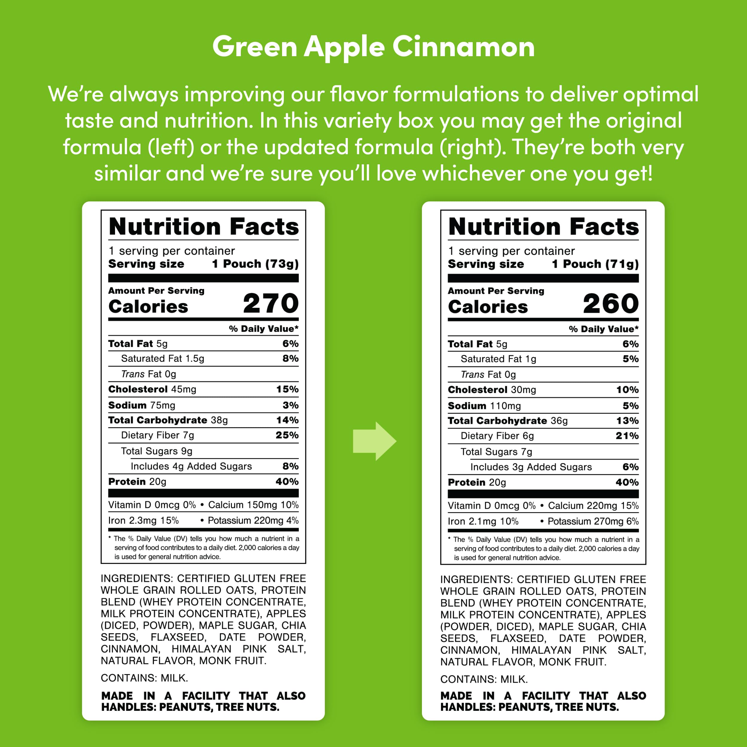Oats Overnight Green Apple Cinnamon ready-to-eat serving in a bowl