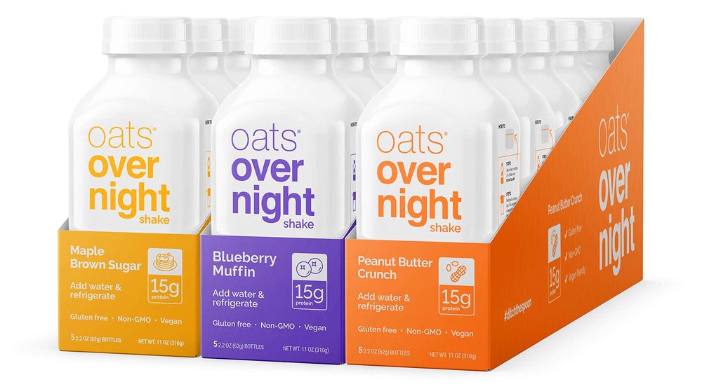 Oats Overnight bottle packaging shows the convenient 10 pack.