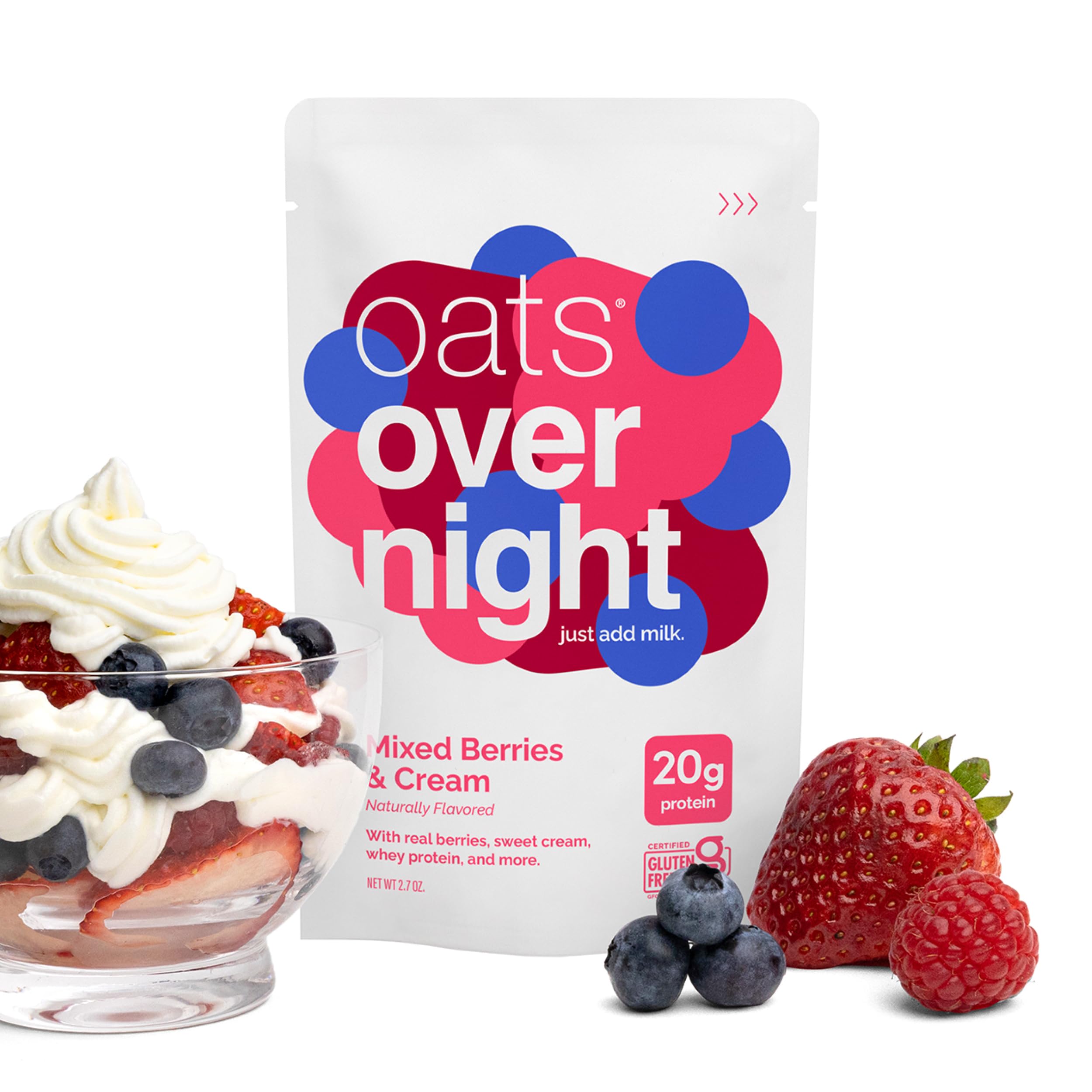Oats Overnight Mixed Berries & Cream ready-to-go morning meal