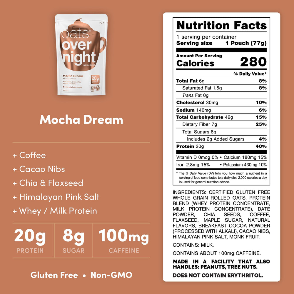 Mocha Dream fridge-ready overnight mix for zero prep mornings