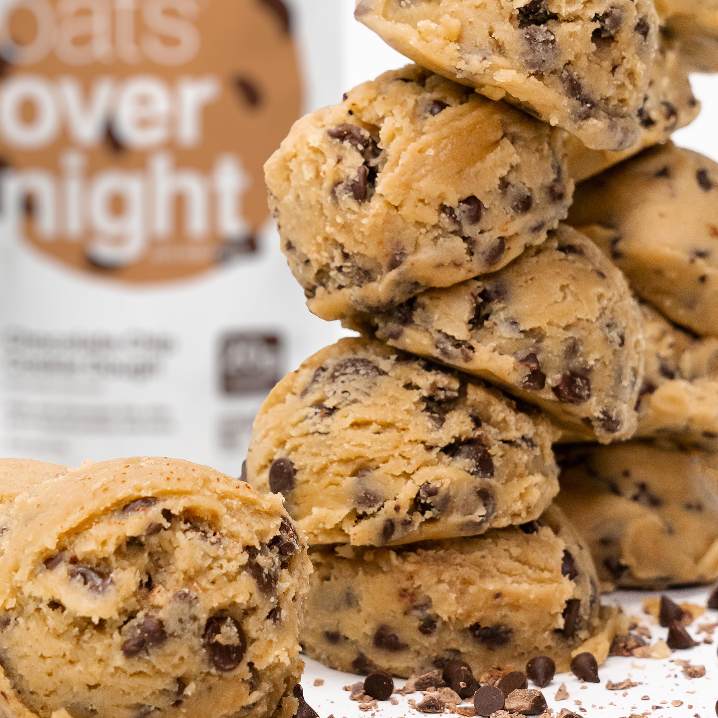 Oats Overnight packaging shown for grab-and-go mornings beside coffee.