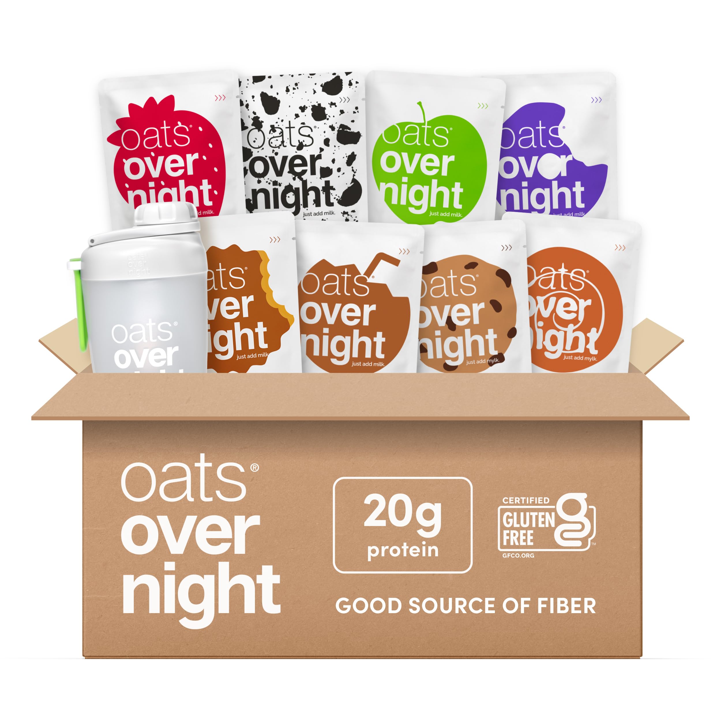 Oats Overnight party pack box front, quick grab-and-go breakfast option