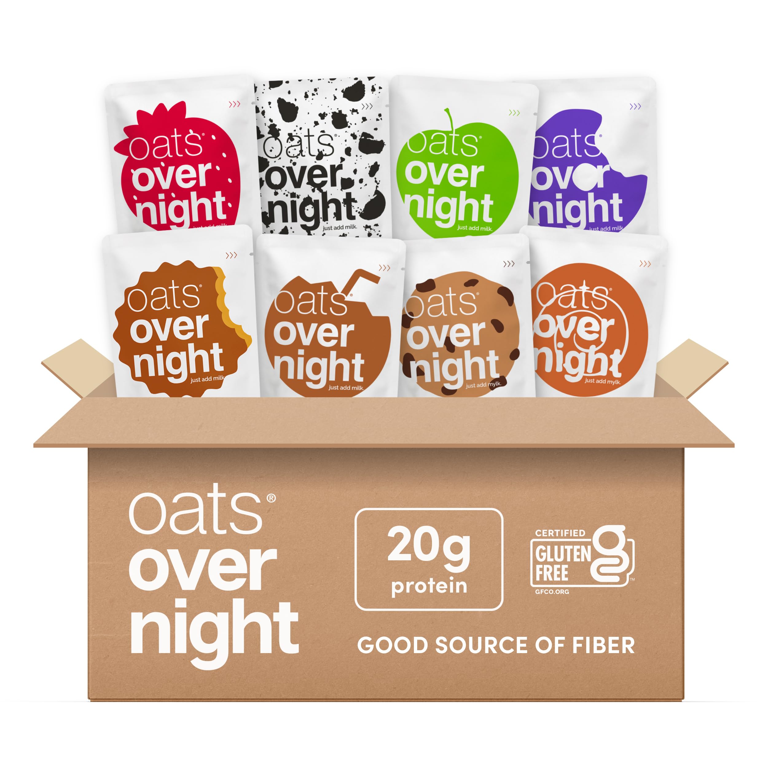 Oats Overnight Cookies and Cream ready-to-go in a shaker-friendly serving.