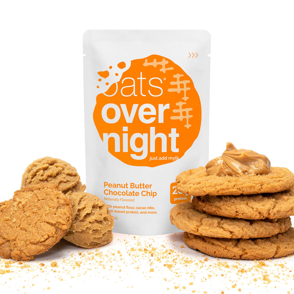 Oats Overnight shaker bottle-ready drink depicts on-the-go protein-packed morning option.