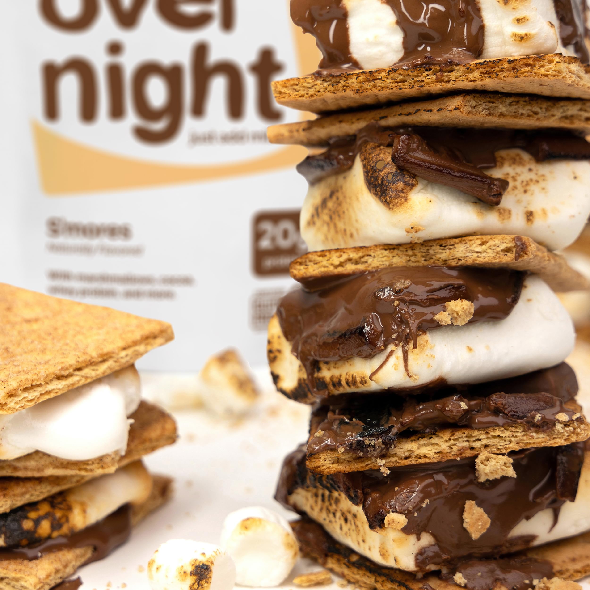 Oats Overnight Smores gluten free badge indicates dietary option.