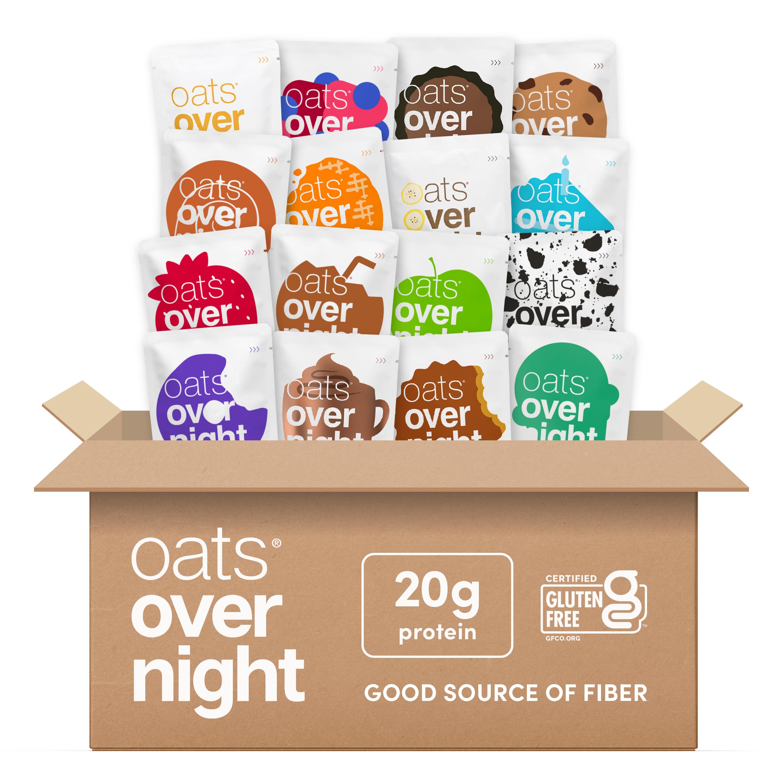 Oats Overnight Ultimate Variety Pack front view, convenient grab-and-go breakfast option.
