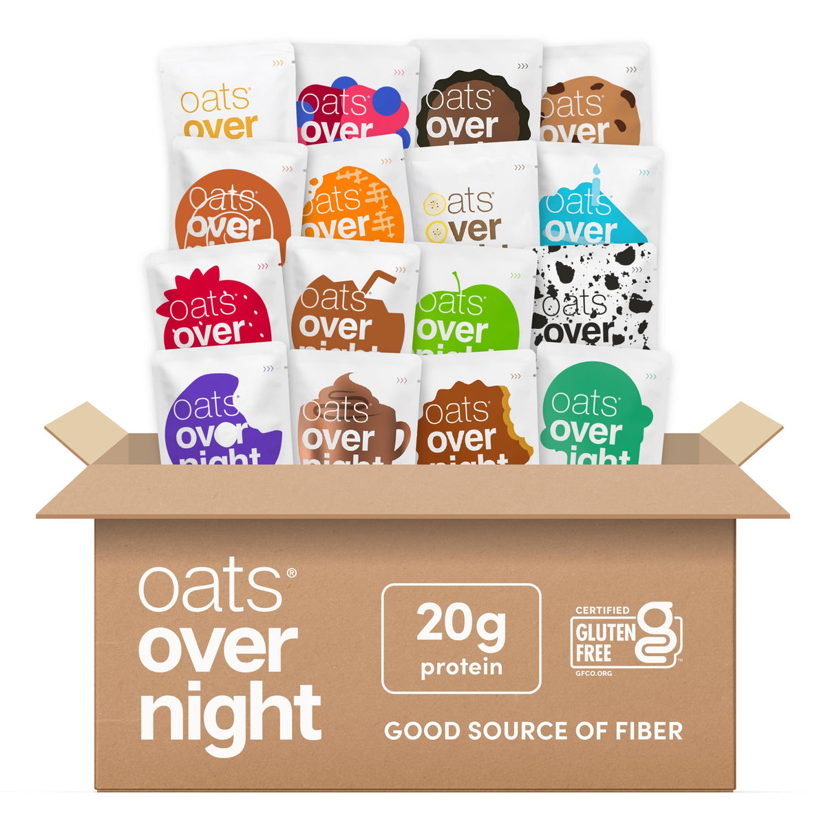 Oats Overnight Ultimate Variety Pack front view, convenient grab-and-go breakfast option.