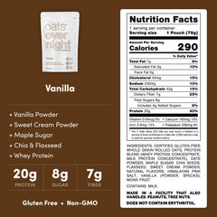 Oats Overnight Vanilla in shaker bottle for on-the-go protein breakfast