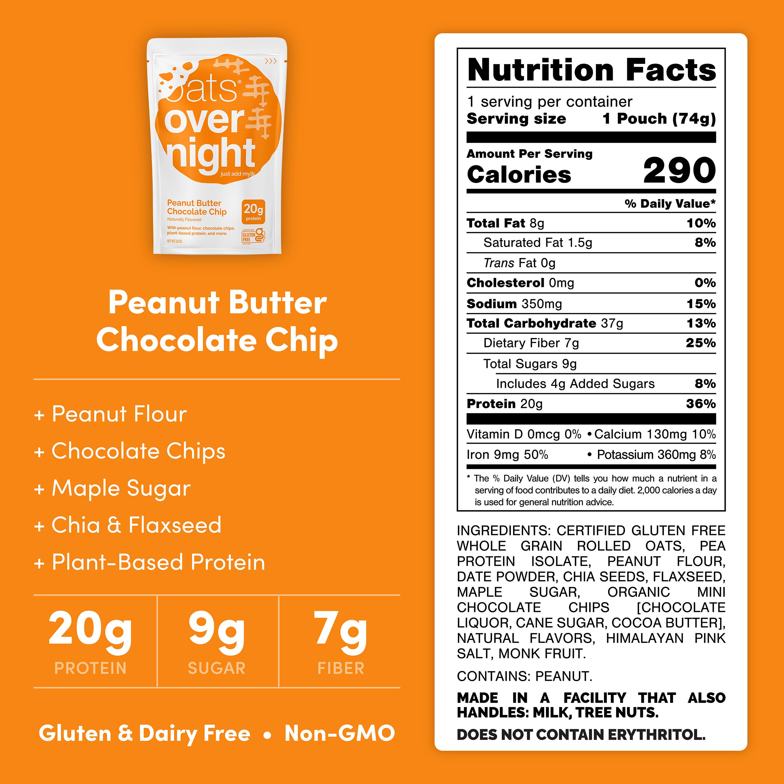 Oats Overnight vegan protein powder scoop demonstrates easy night-before prep for grab-and-go mornings.