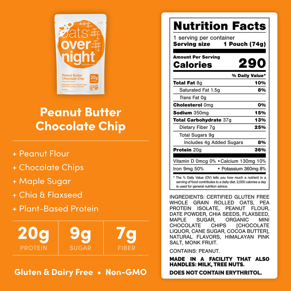 Oats Overnight vegan protein powder scoop demonstrates easy night-before prep for grab-and-go mornings.