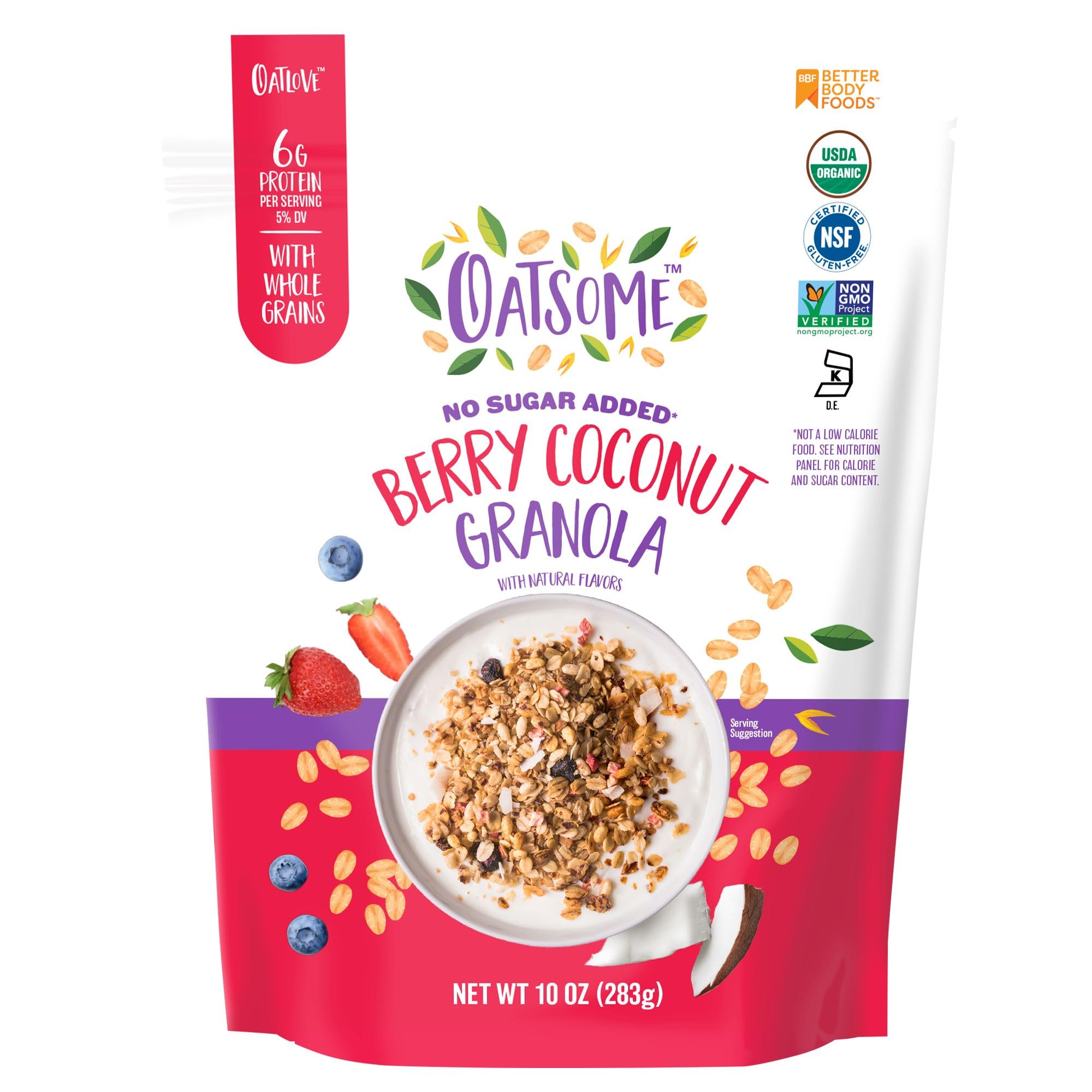 Oatsome Berry Coconut Granola bag on kitchen counter, ideal for quick breakfast ritual.
