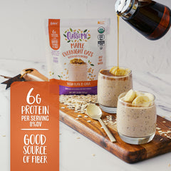 Oatsome Maple Overnight Oats chia flax blend in pouch for texture and nutrition.