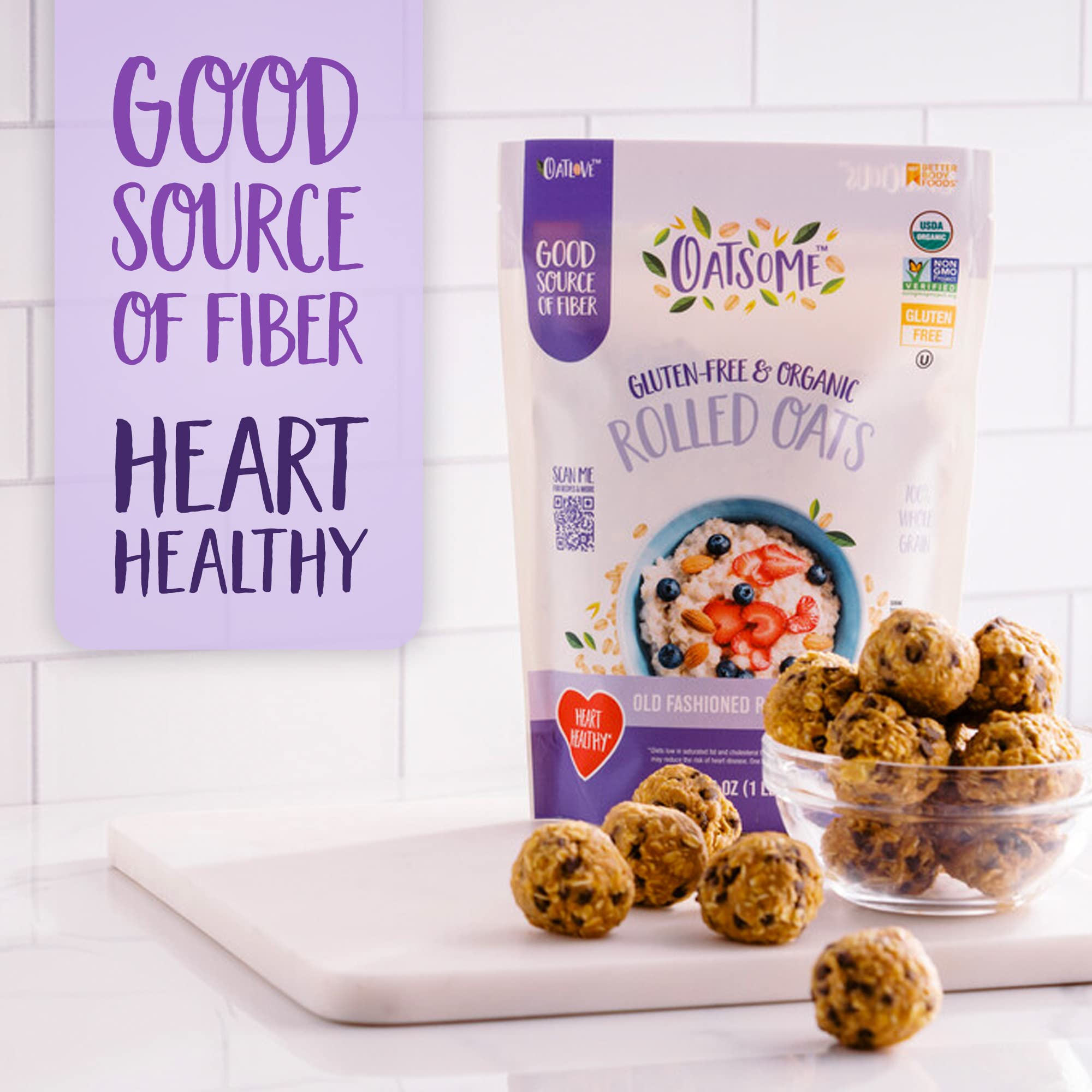 Oatsome oats with fruit and nut toppings, flexible breakfast option.
