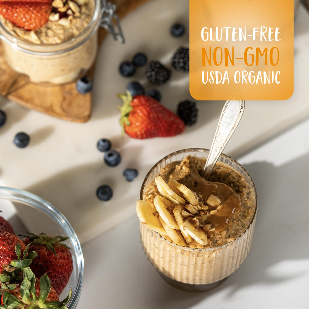 Oatsome product highlights 7g protein per serving for energy.