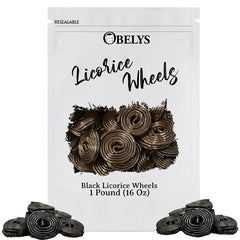 OBELYS licorice wheels gift-ready presentation for party favors or stockings.
