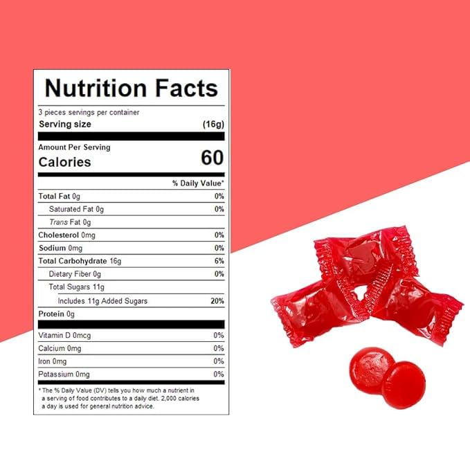 OBELYS Cinnamon Discs glossy red candies show a bold cinnamon flavor promise.