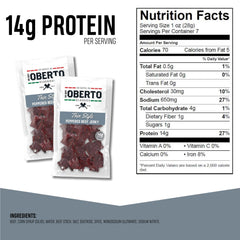 Sliced jerky highlighting pepper flavor and lean meat