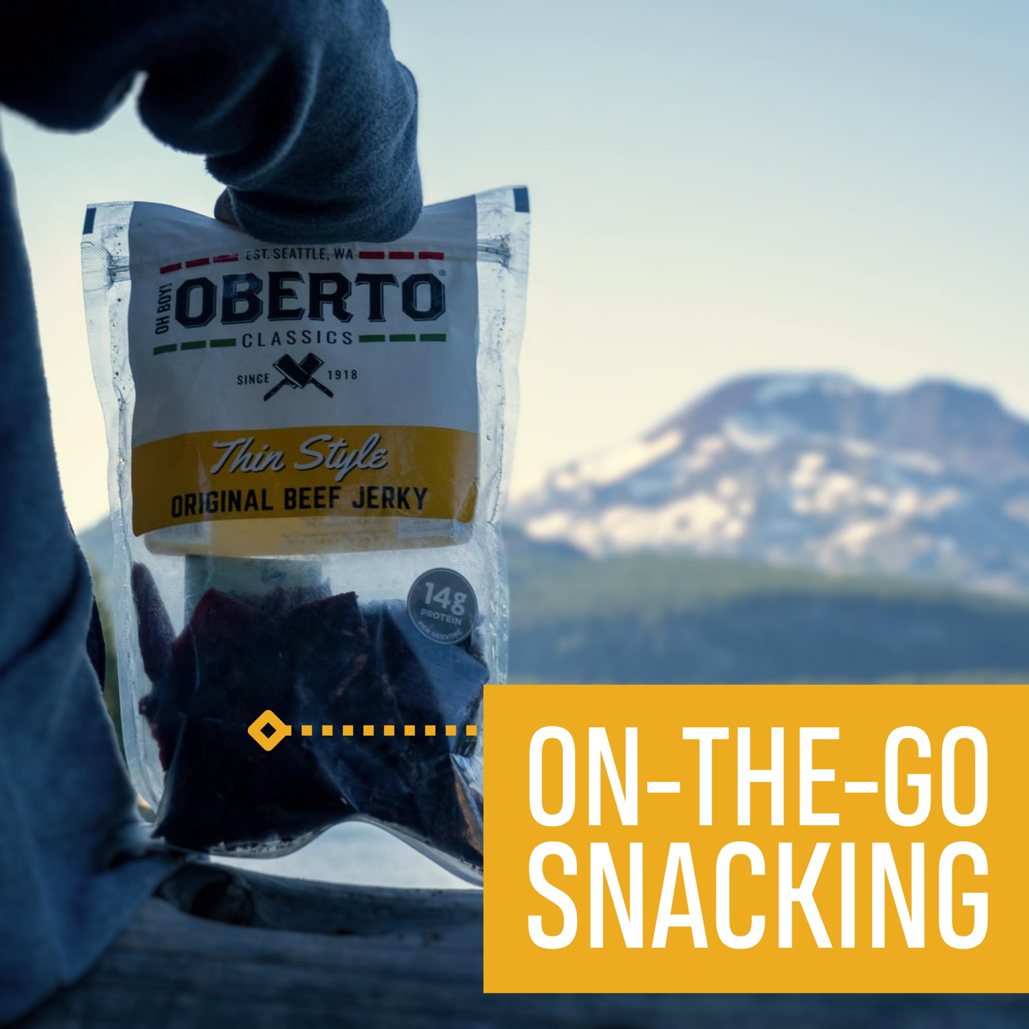 Oberto Oh Boy Thin Style Original Jerky resealable bag for freshness