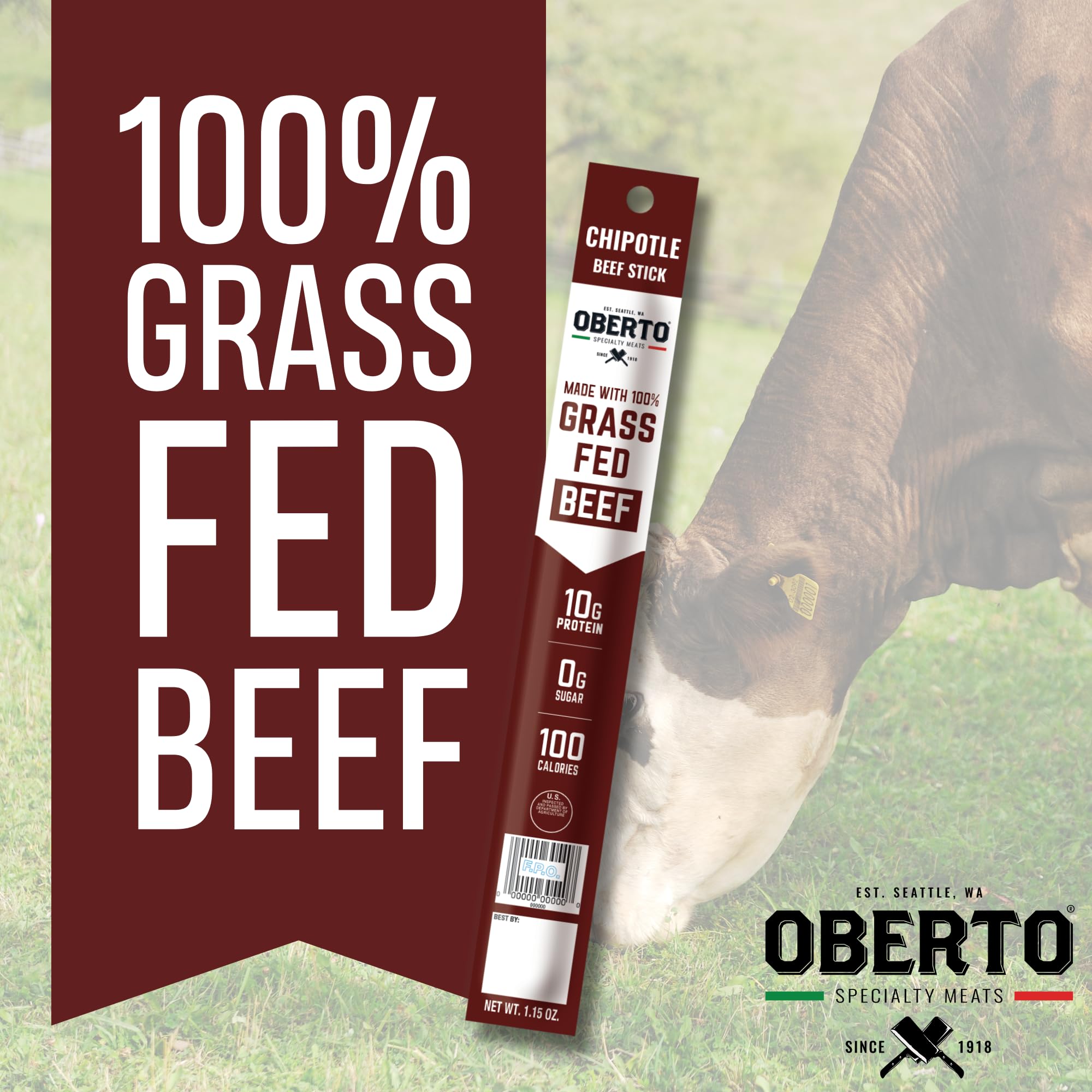 Wood-smoked Oberto beef sticks in convenient packaging for snacking anywhere.