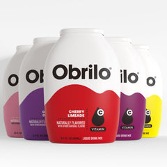 Obrilo Water Enhancer cherry bottle pour for a sugar-free flavor boost.