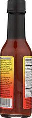 Label close-up of ingredients on O'Brothers Organics habanero sauce jar